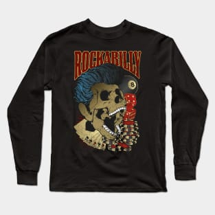 Rockabilly Skull Long Sleeve T-Shirt